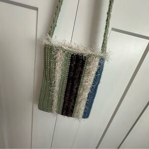 Stylish Multicolor Handmade Crocheted Shoulder Bag nwot